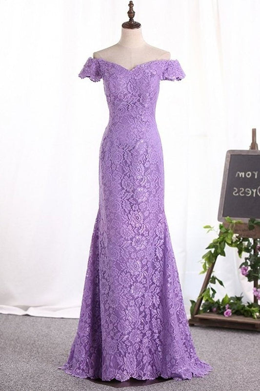 2024 New Arrival Mother Of The Bride Dresses Off The Shoulder Lace PECNJSCB