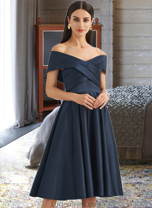 Yareli A-Line Off-the-Shoulder Knee-Length Bridesmaid Dress With Pockets HFP0013150