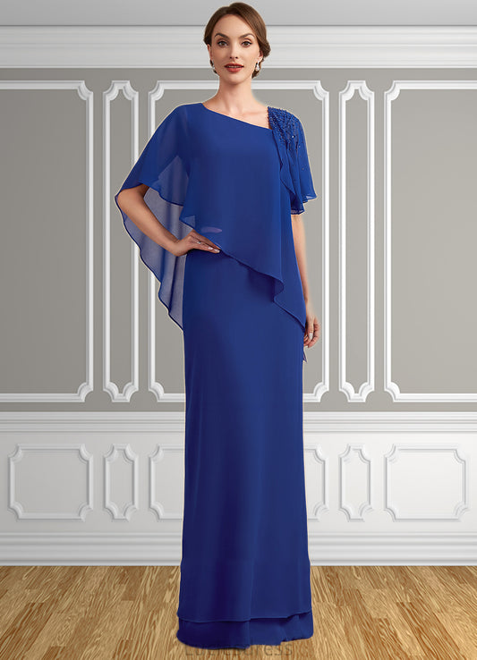 Emerson A-Line V-neck Floor-Length Chiffon Mother of the Bride Dress With Beading Sequins HF126P0014600