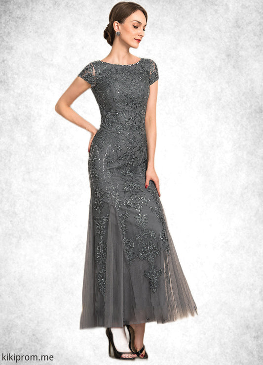 Destinee Trumpet/Mermaid Scoop Neck Ankle-Length Tulle Lace Sequined Mother of the Bride Dress With Beading Sequins STF126P0014602