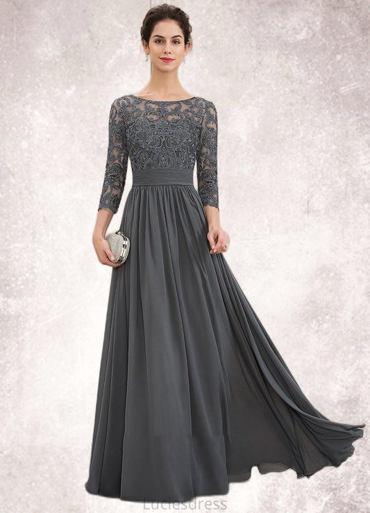 Mckenzie A-Line Scoop Neck Floor-Length Chiffon Lace Mother of the Bride Dress With Ruffle Beading Sequins HF126P0014652