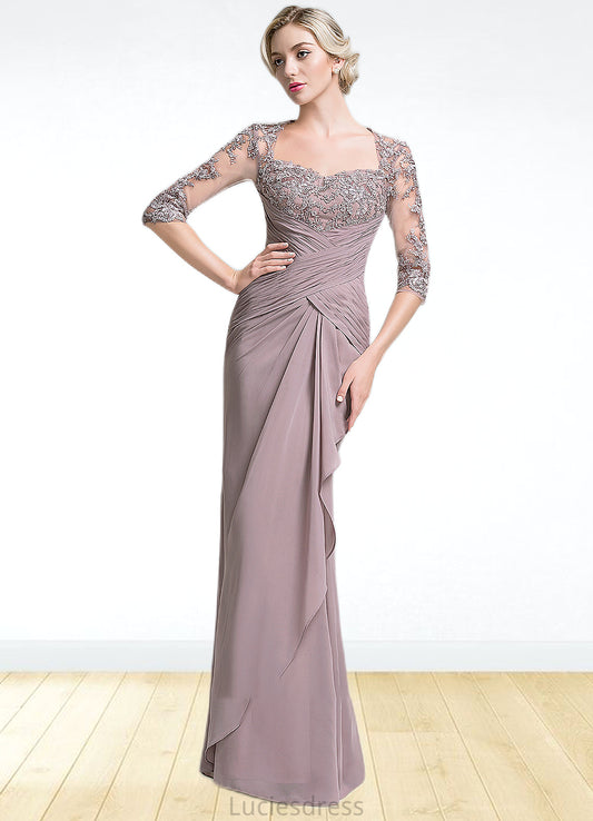 Nova Trumpet/Mermaid Sweetheart Floor-Length Chiffon Mother of the Bride Dress With Ruffle Cascading Ruffles HF126P0014694