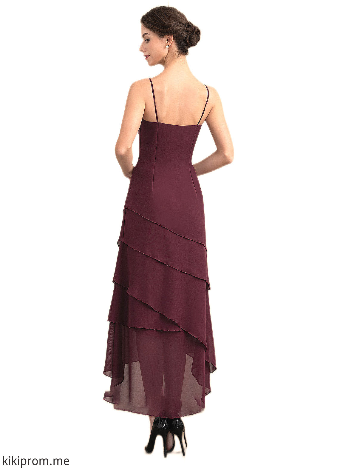 Jadyn A-Line Scoop Neck Asymmetrical Chiffon Mother of the Bride Dress With Beading STF126P0014710