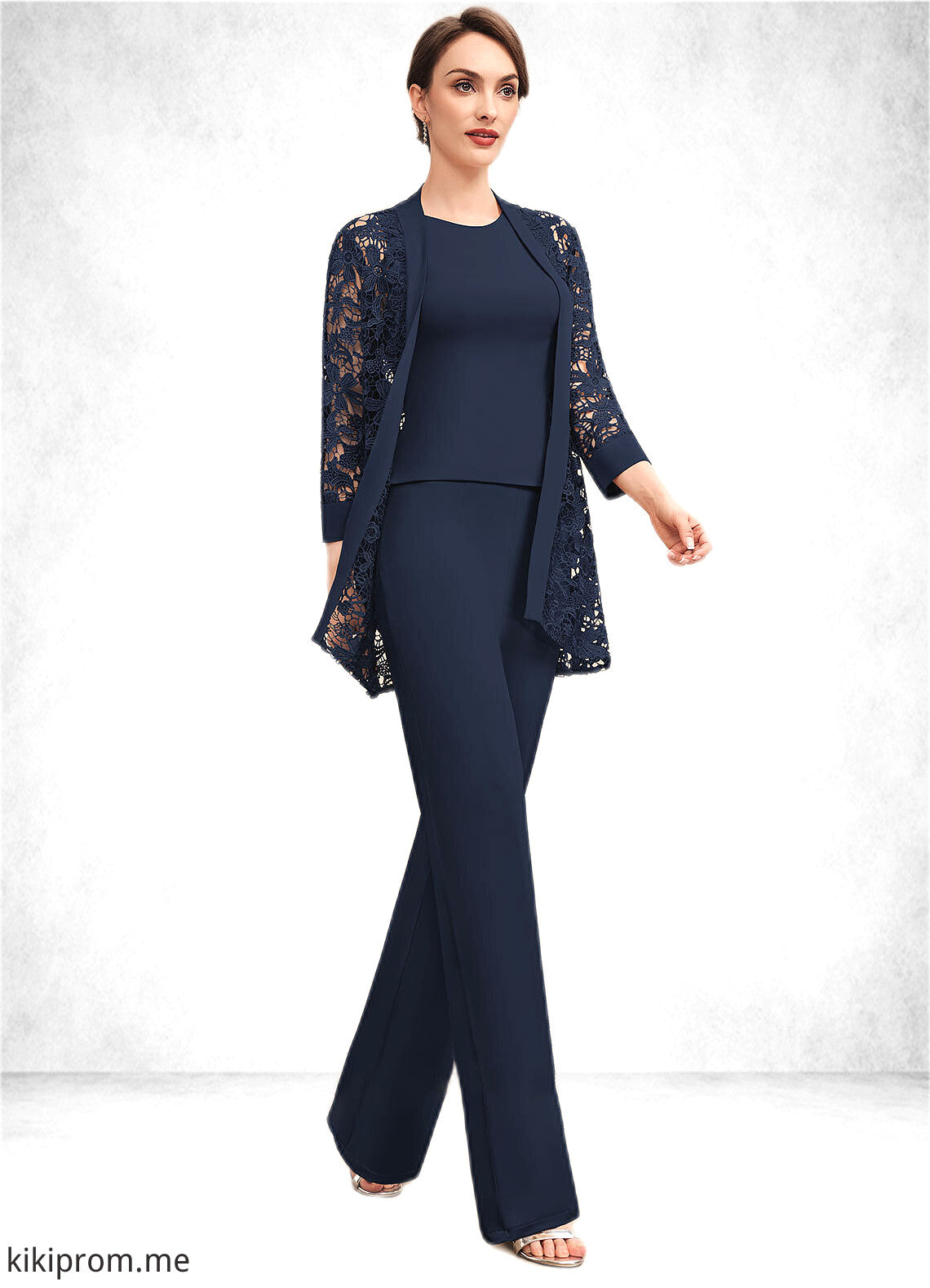 Amari Jumpsuit/Pantsuit Scoop Neck Floor-Length Jersey Mother of the Bride Dress STF126P0014714