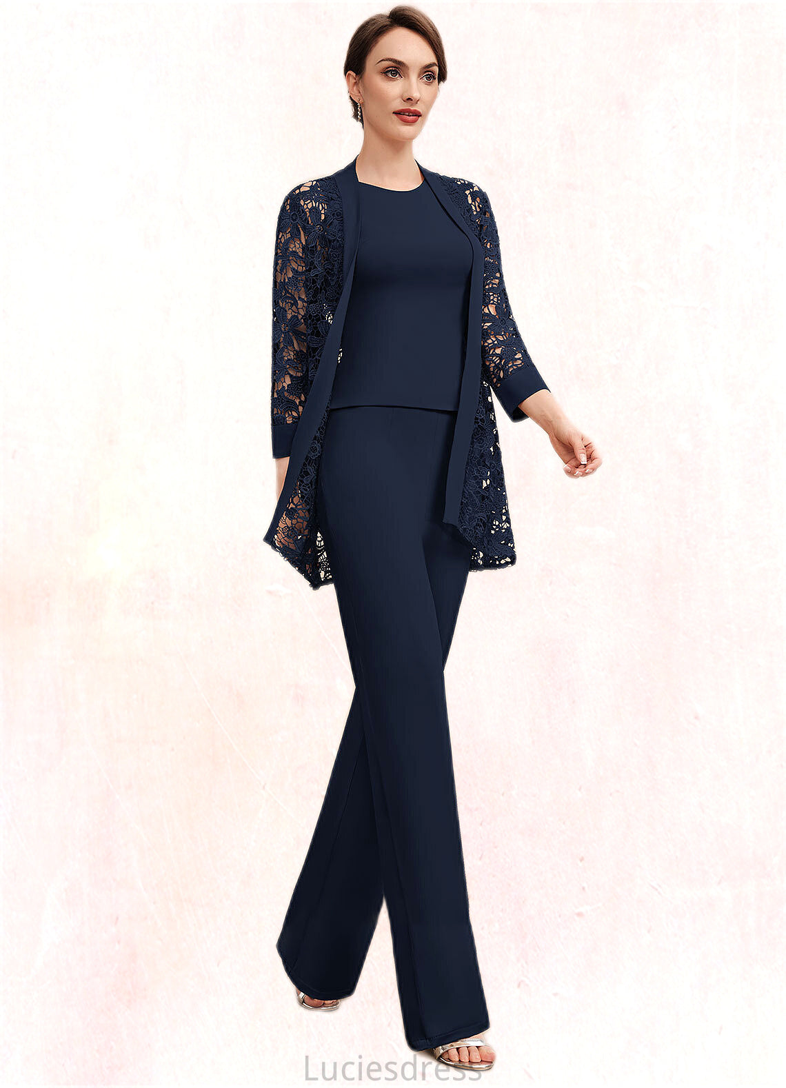 Brooklyn Jumpsuit/Pantsuit Scoop Neck Floor-Length Jersey Mother of the Bride Dress HF126P0014714