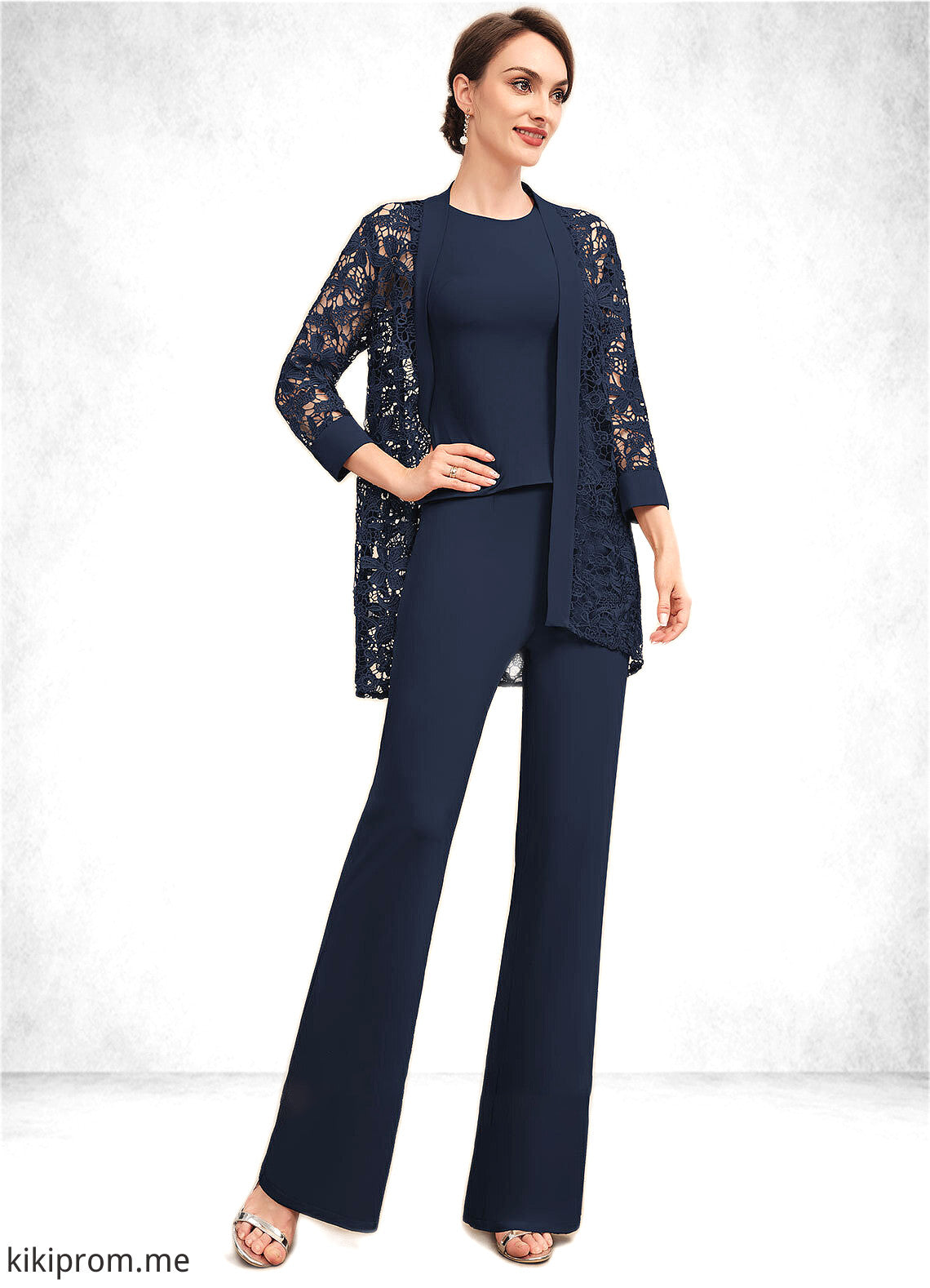 Amari Jumpsuit/Pantsuit Scoop Neck Floor-Length Jersey Mother of the Bride Dress STF126P0014714