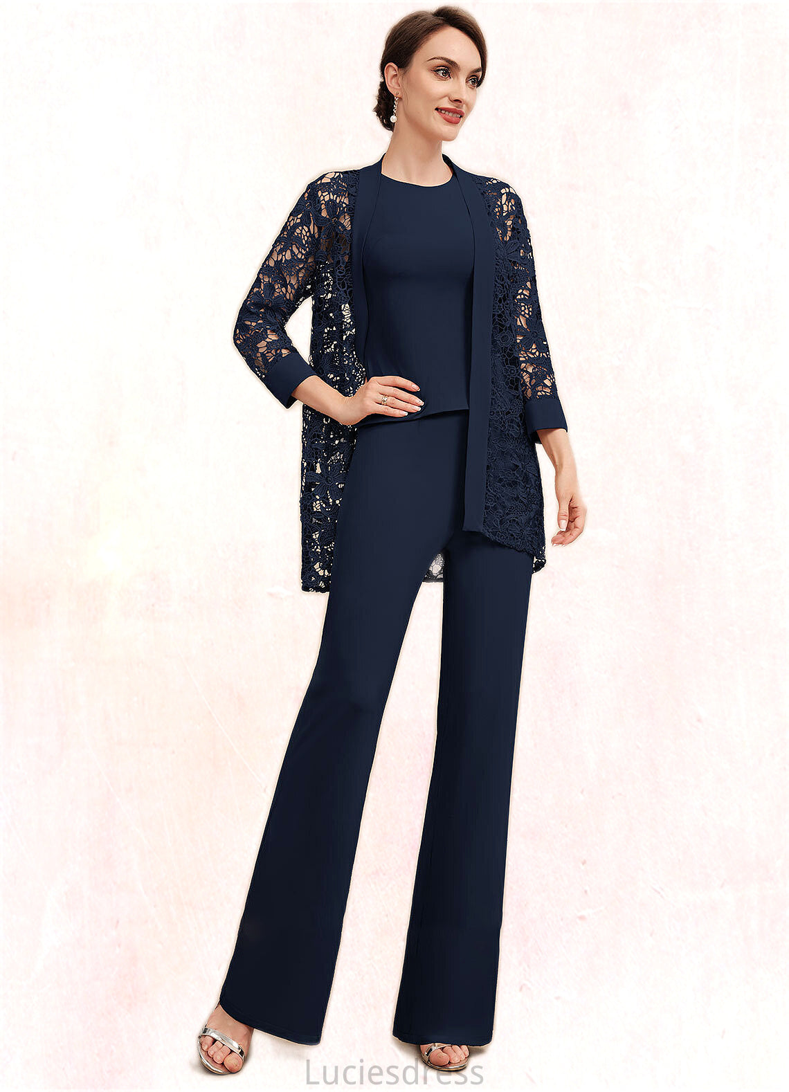 Brooklyn Jumpsuit/Pantsuit Scoop Neck Floor-Length Jersey Mother of the Bride Dress HF126P0014714