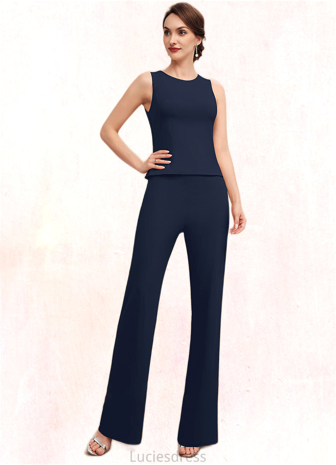 Brooklyn Jumpsuit/Pantsuit Scoop Neck Floor-Length Jersey Mother of the Bride Dress HF126P0014714