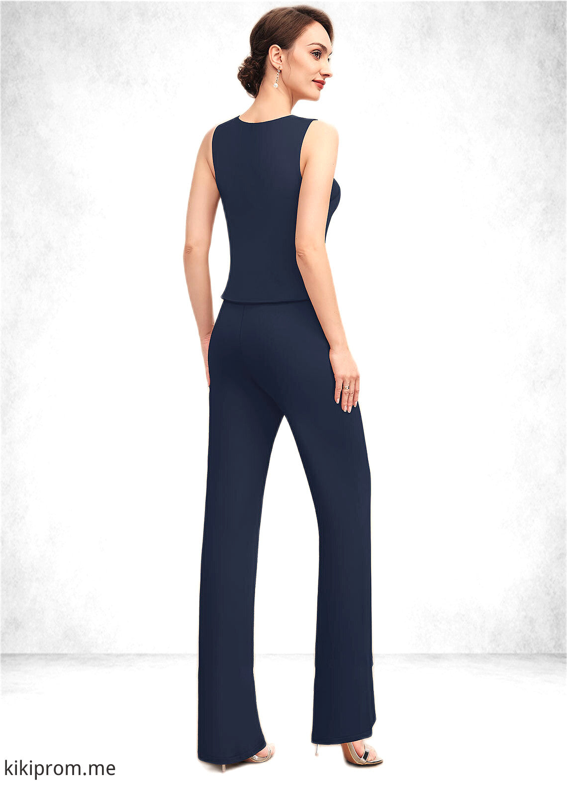 Amari Jumpsuit/Pantsuit Scoop Neck Floor-Length Jersey Mother of the Bride Dress STF126P0014714