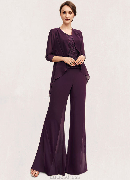 Marlee Jumpsuit/Pantsuit Scoop Neck Floor-Length Chiffon Lace Mother of the Bride Dress HF126P0014722