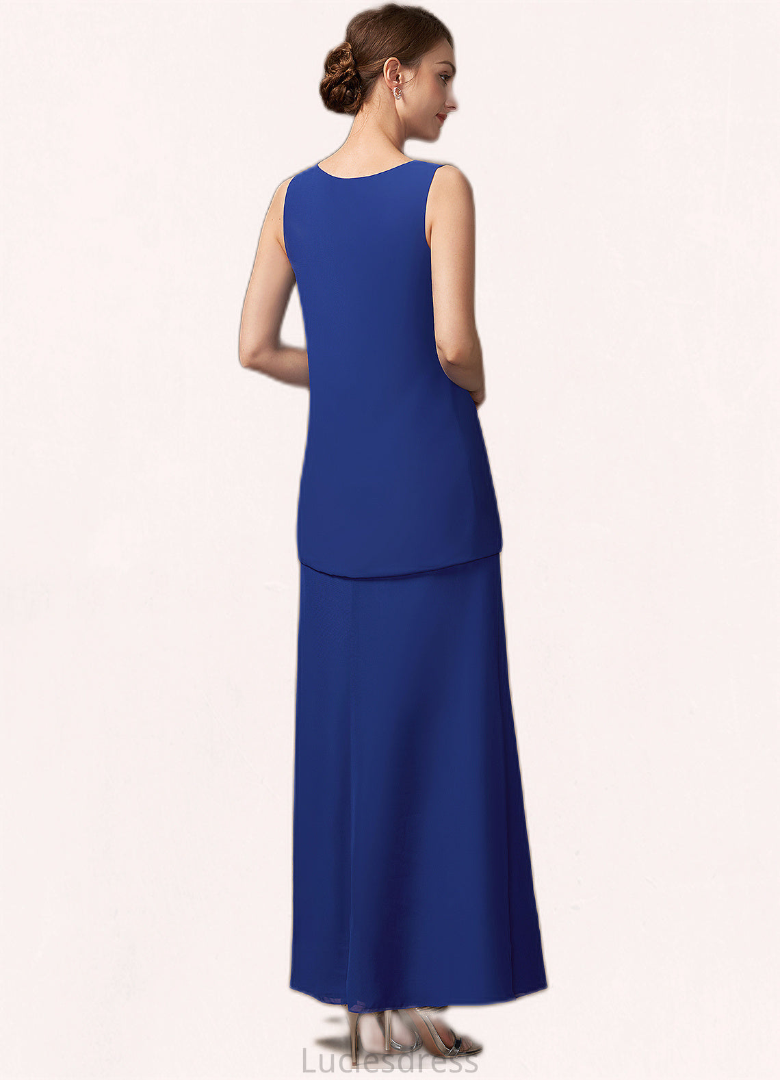 Liana A-line V-Neck Ankle-Length Chiffon Mother of the Bride Dress HF126P0014729