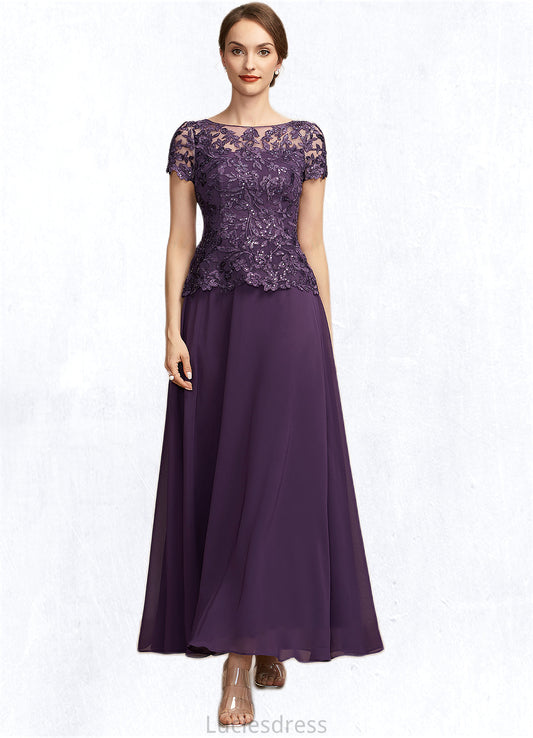 Annabella A-Line Scoop Neck Ankle-Length Chiffon Lace Mother of the Bride Dress With Sequins HF126P0014769