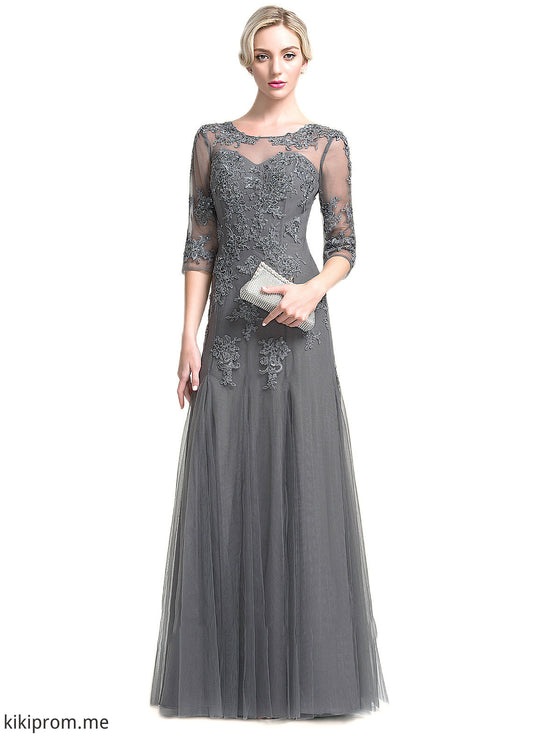 Irene A-Line/Princess Scoop Neck Floor-Length Tulle Mother of the Bride Dress With Beading Sequins STF126P0014782