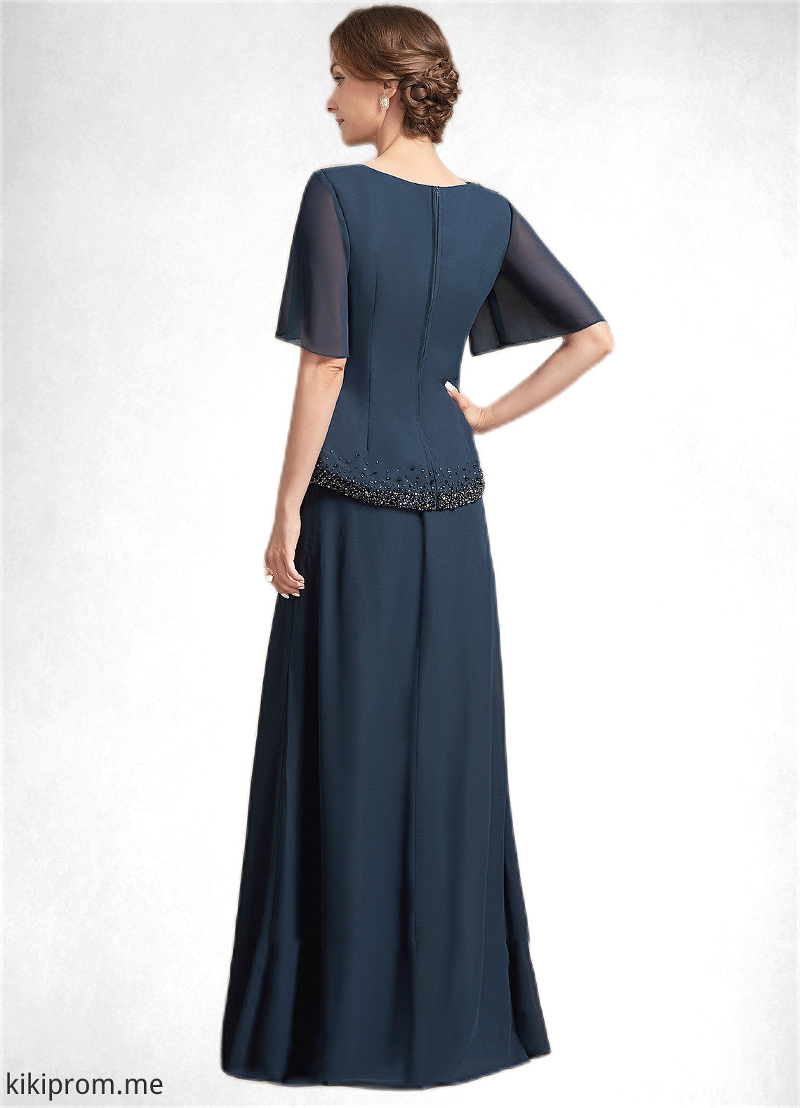 Winifred A-Line Scoop Neck Floor-Length Chiffon Mother of the Bride Dress With Beading Sequins STF126P0014787