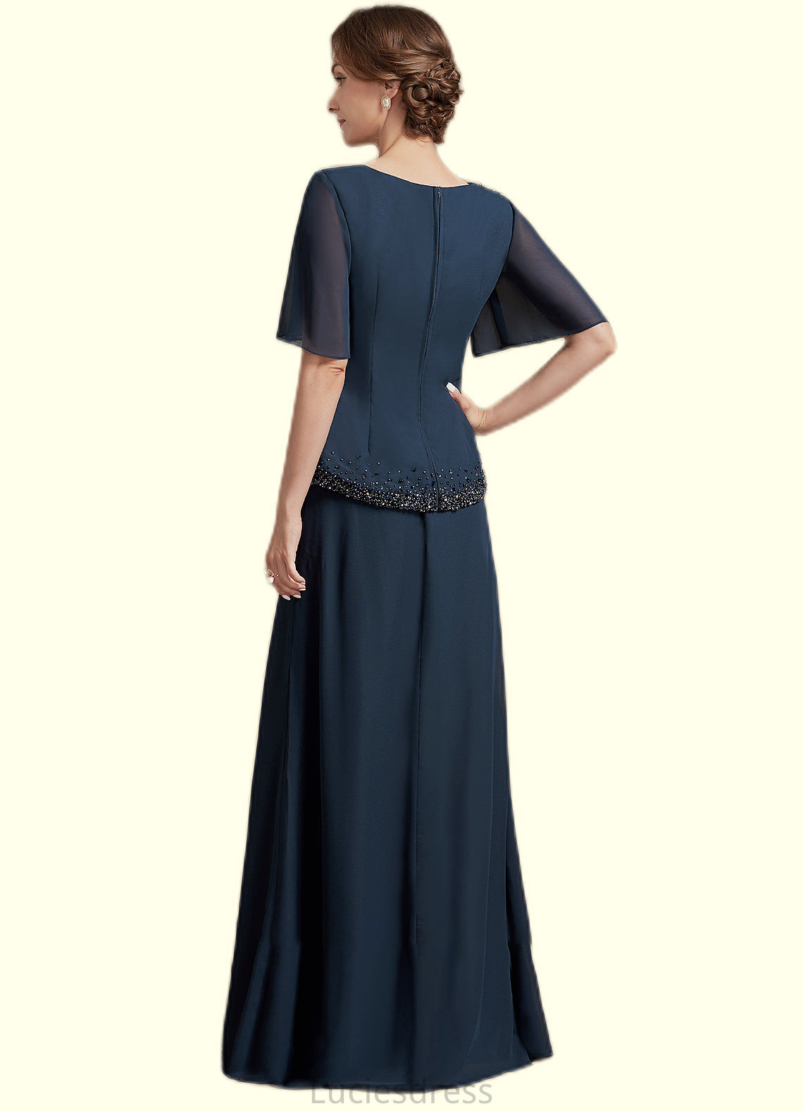 Autumn A-Line Scoop Neck Floor-Length Chiffon Mother of the Bride Dress With Beading Sequins HF126P0014787