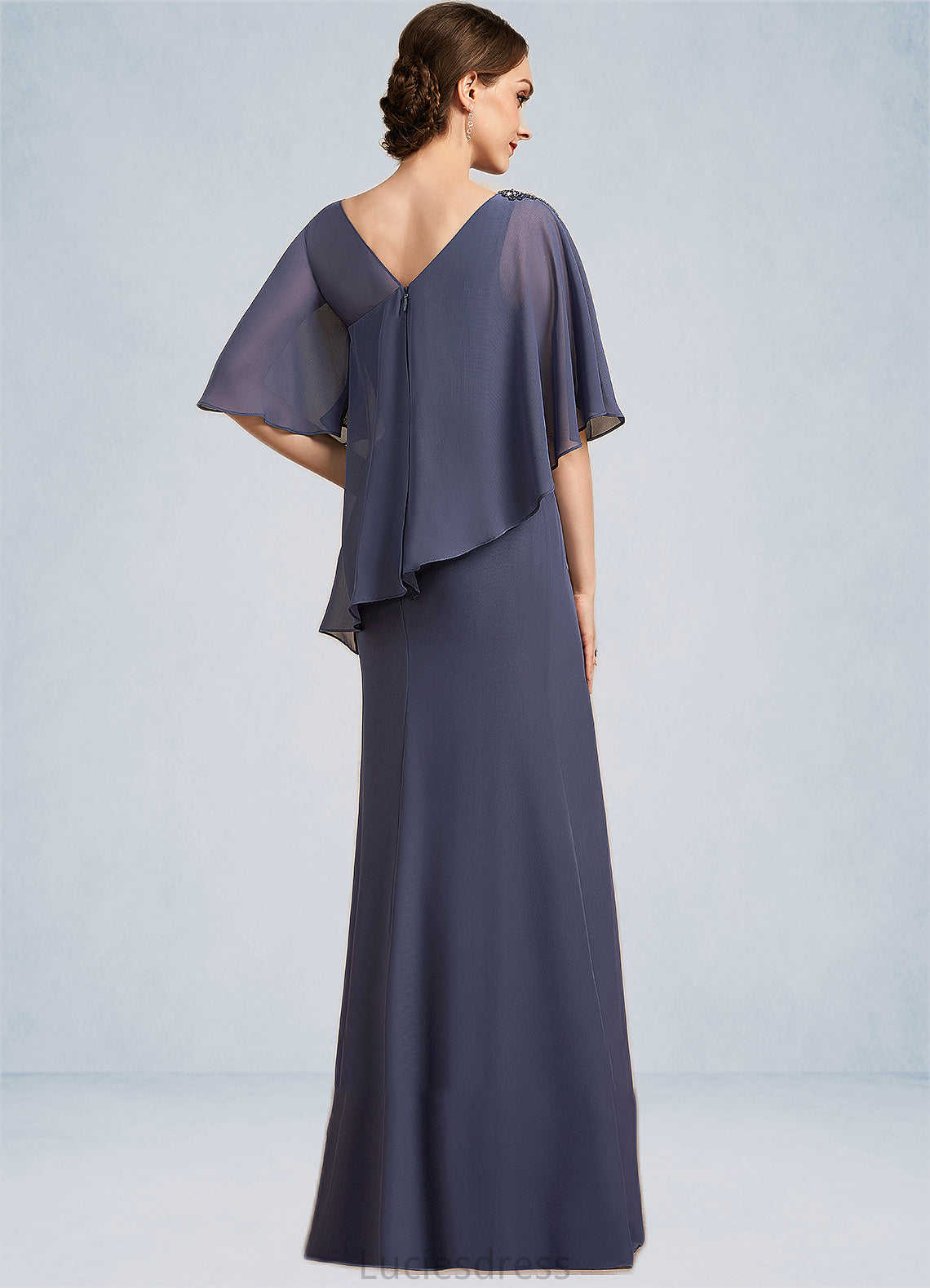 Alessandra A-Line Scoop Neck Floor-Length Chiffon Mother of the Bride Dress With Beading HF126P0014793