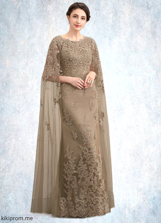 Aniya Sheath/Column Scoop Neck Floor-Length Lace Mother of the Bride Dress STF126P0014815