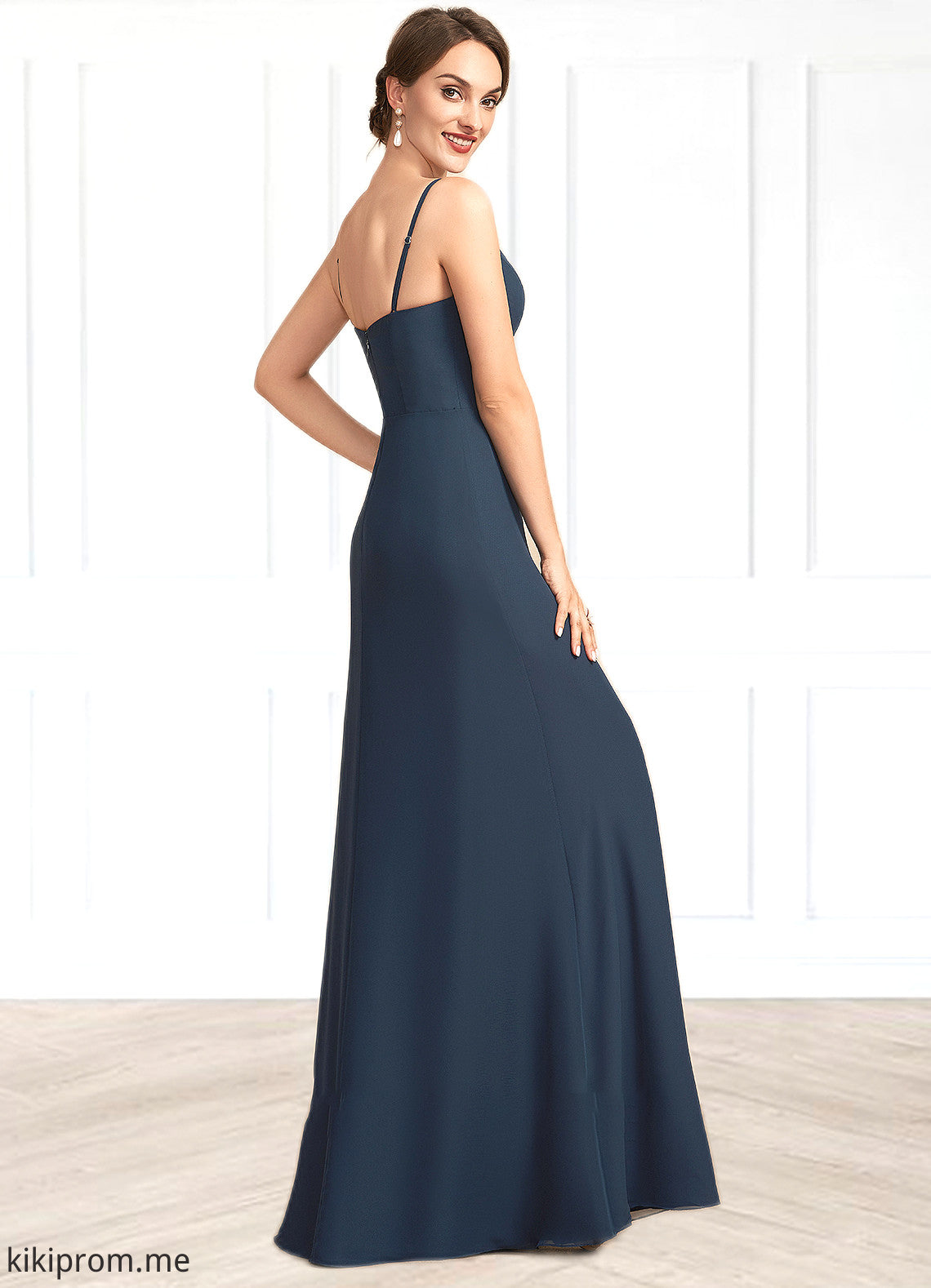 Emelia A-Line Square Neckline Floor-Length Chiffon Mother of the Bride Dress STF126P0014818