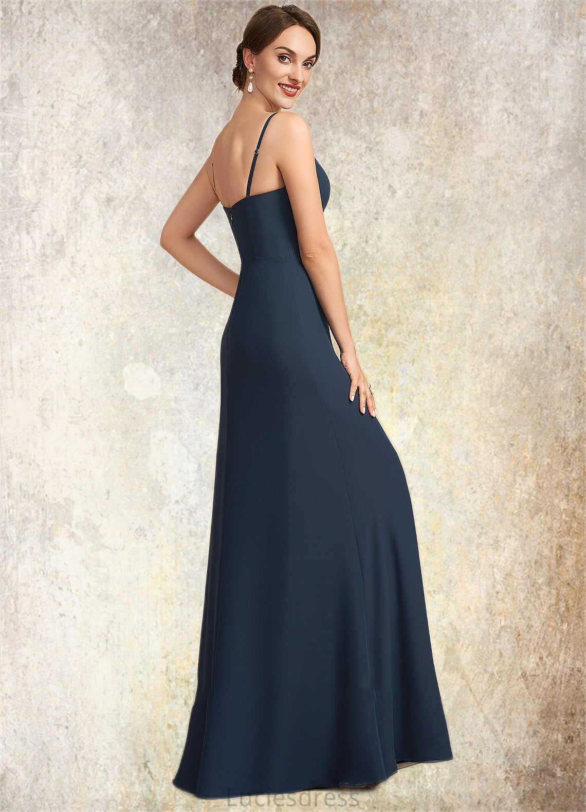 Sydnee A-Line Square Neckline Floor-Length Chiffon Mother of the Bride Dress HF126P0014818