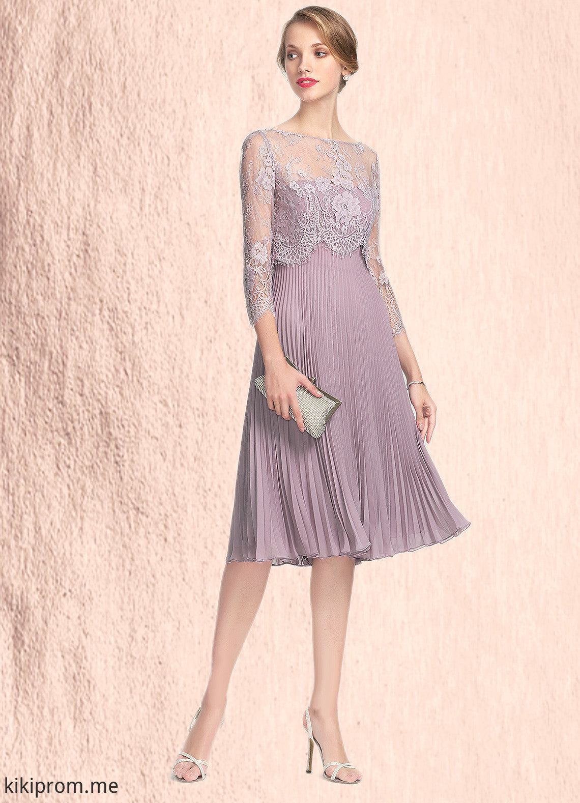 Presley A-Line Sweetheart Knee-Length Chiffon Mother of the Bride Dress With Pleated STF126P0014823