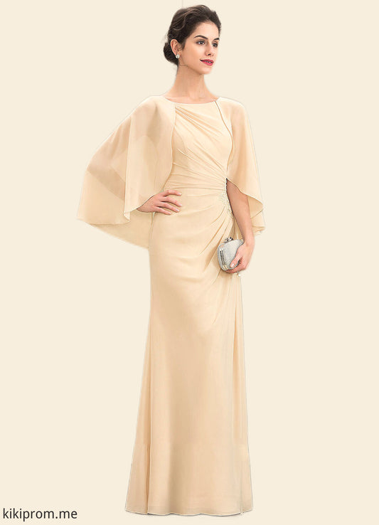 Leah A-Line Scoop Neck Floor-Length Chiffon Mother of the Bride Dress With Ruffle Beading Sequins STF126P0014827