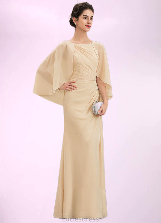 Itzel A-Line Scoop Neck Floor-Length Chiffon Mother of the Bride Dress With Ruffle Beading Sequins HF126P0014827