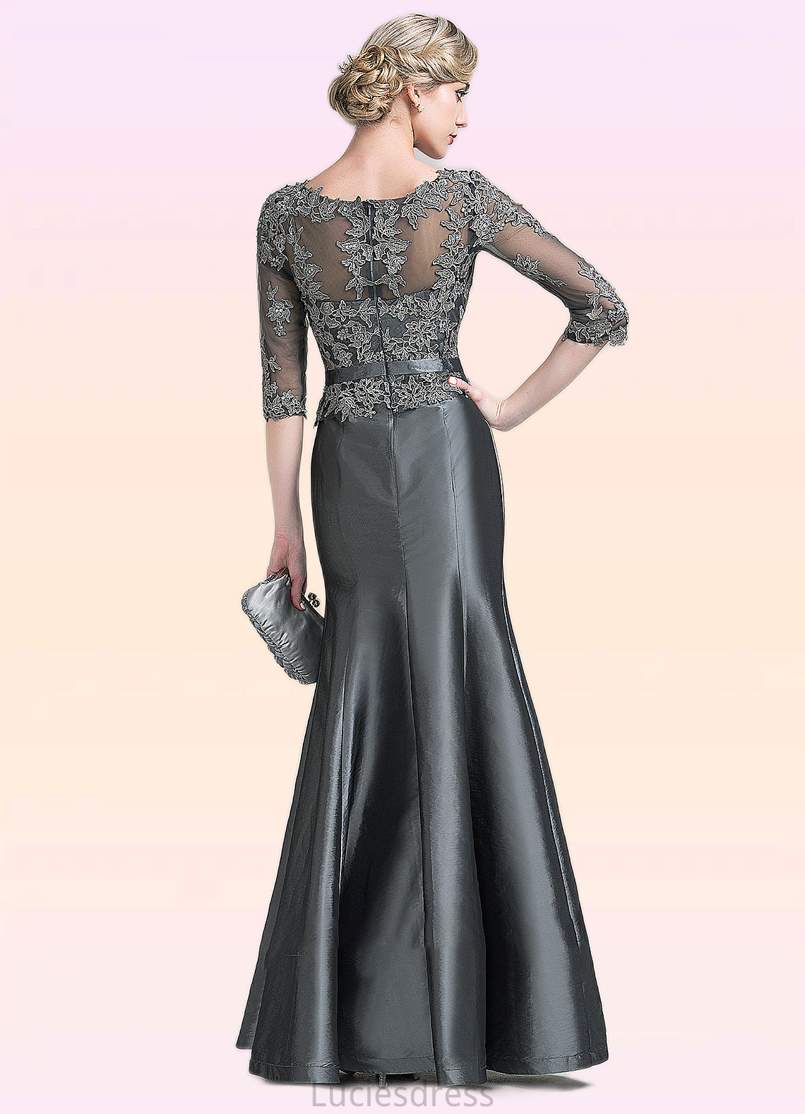 Aryana Trumpet/Mermaid Scoop Neck Floor-Length Taffeta Mother of the Bride Dress With Beading Appliques Lace Sequins HF126P0014832