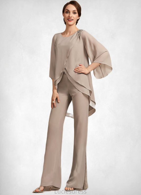 Gwendoline Jumpsuit/Pantsuit Scoop Neck Floor-Length Chiffon Mother of the Bride Dress HF126P0014864