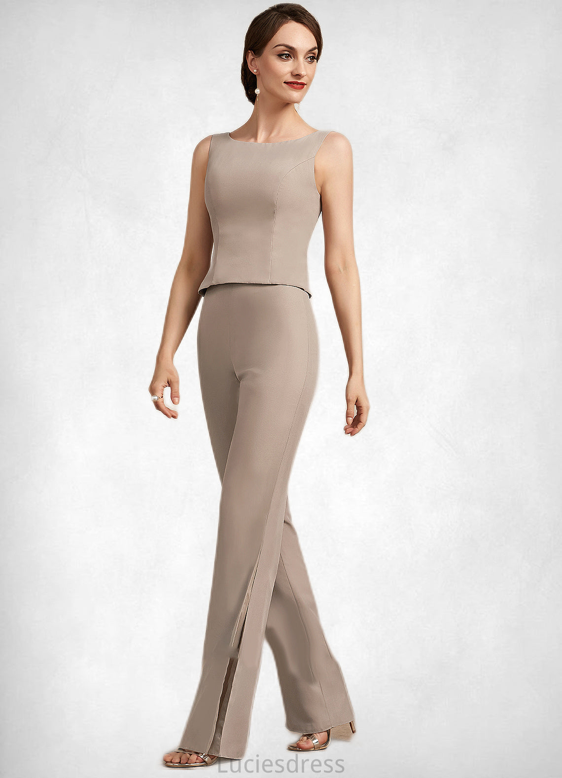 Gwendoline Jumpsuit/Pantsuit Scoop Neck Floor-Length Chiffon Mother of the Bride Dress HF126P0014864