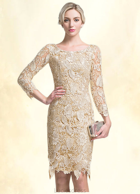 Isabela Sheath/Column Scoop Neck Knee-Length Lace Mother of the Bride Dress HF126P0014865