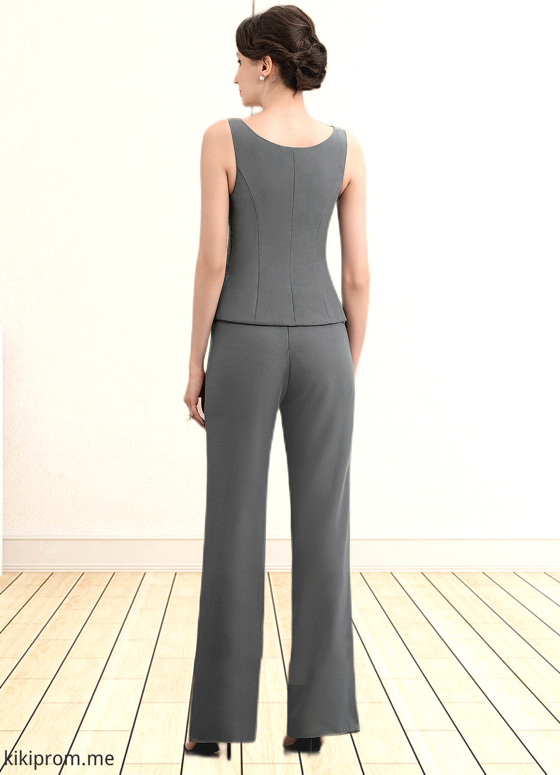 Genesis Jumpsuit/Pantsuit Scoop Neck Ankle-Length Chiffon Mother of the Bride Dress STF126P0014890