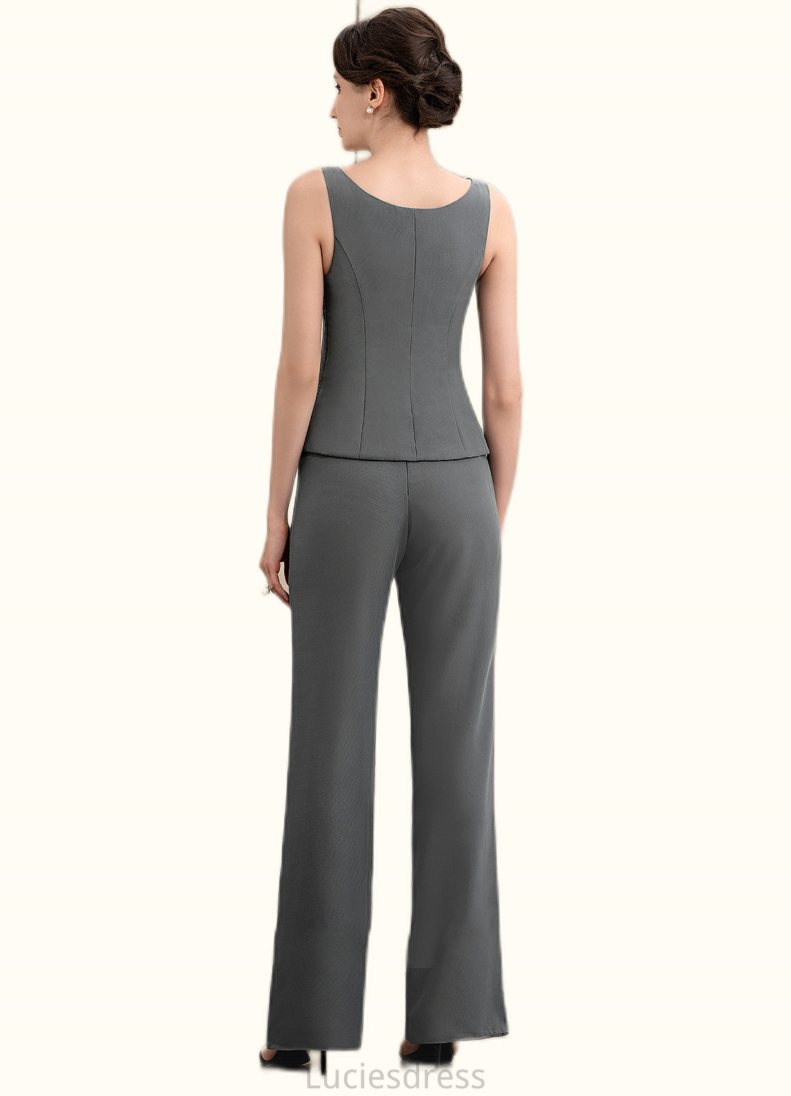 Maureen Jumpsuit/Pantsuit Scoop Neck Ankle-Length Chiffon Mother of the Bride Dress HF126P0014890