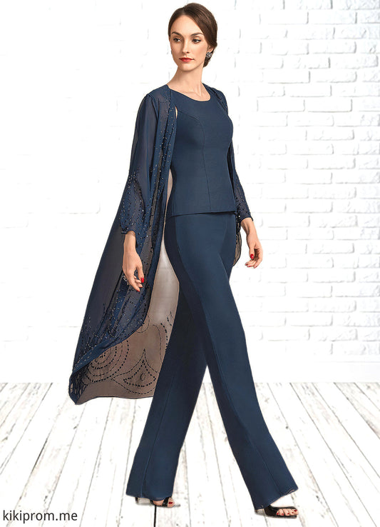 Victoria Jumpsuit/Pantsuit Scoop Neck Floor-Length Chiffon Mother of the Bride Dress STF126P0014914