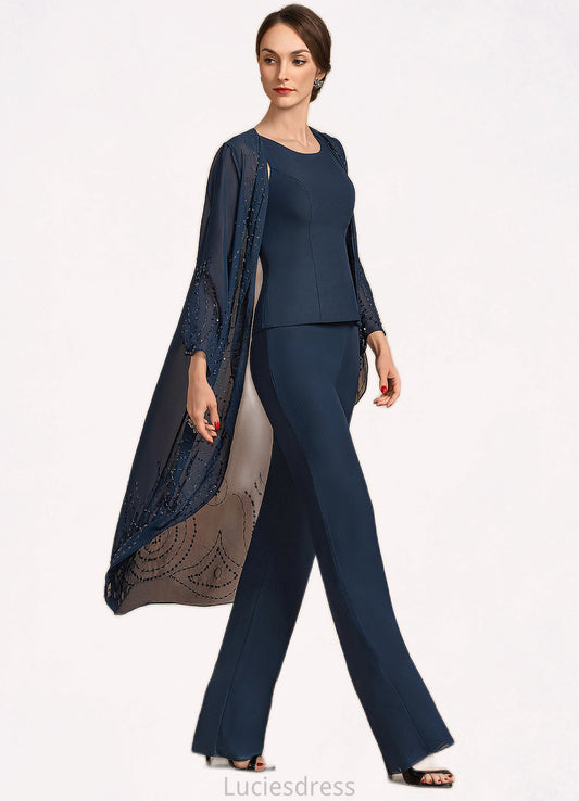 Kaylee Jumpsuit/Pantsuit Scoop Neck Floor-Length Chiffon Mother of the Bride Dress HF126P0014914