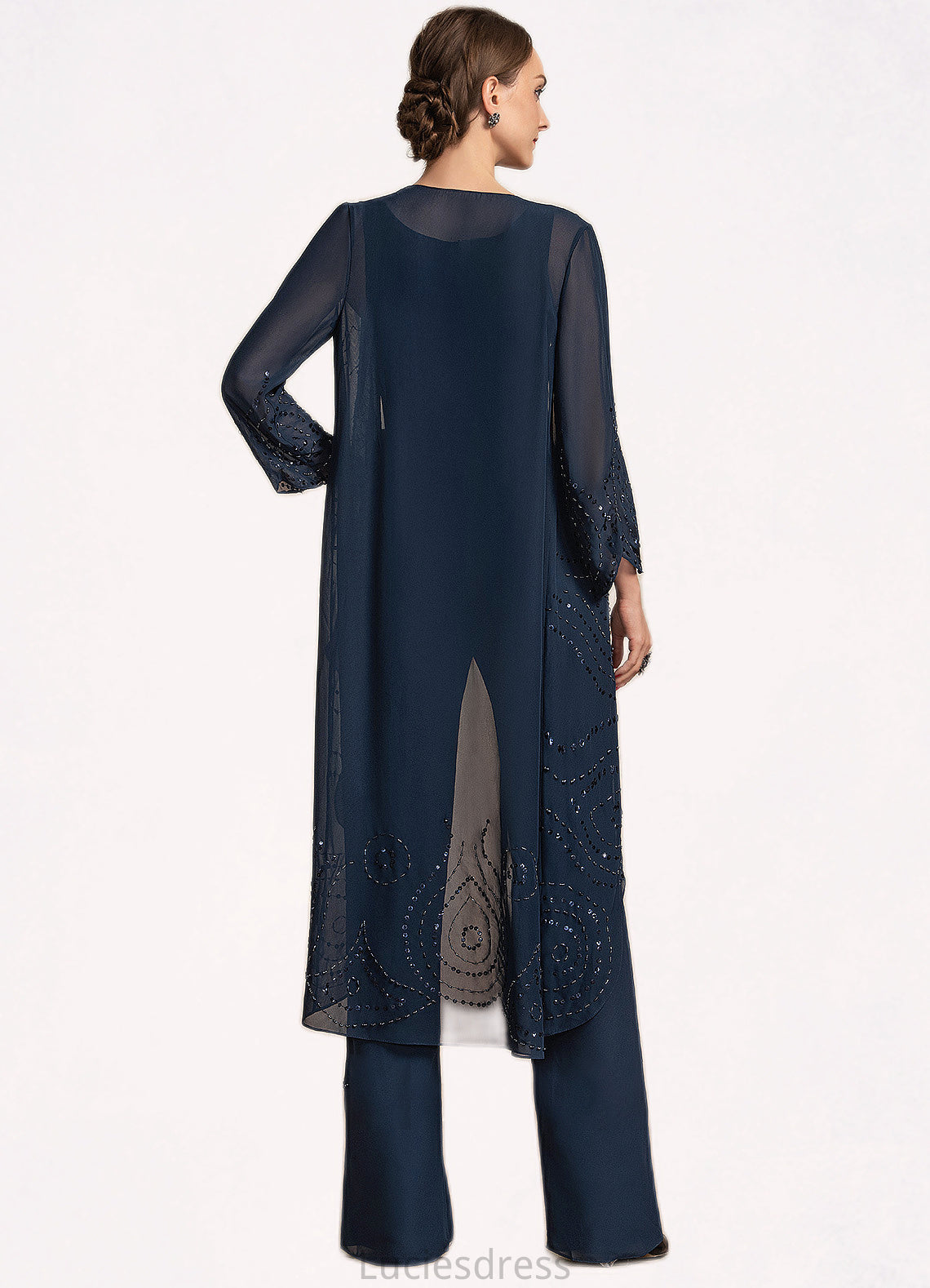 Kaylee Jumpsuit/Pantsuit Scoop Neck Floor-Length Chiffon Mother of the Bride Dress HF126P0014914