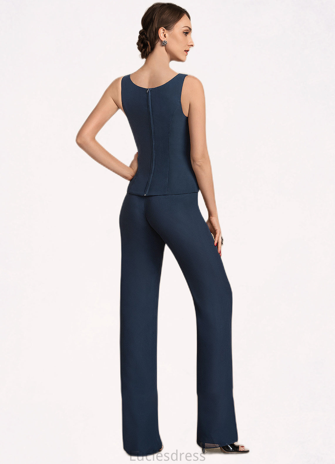 Kaylee Jumpsuit/Pantsuit Scoop Neck Floor-Length Chiffon Mother of the Bride Dress HF126P0014914