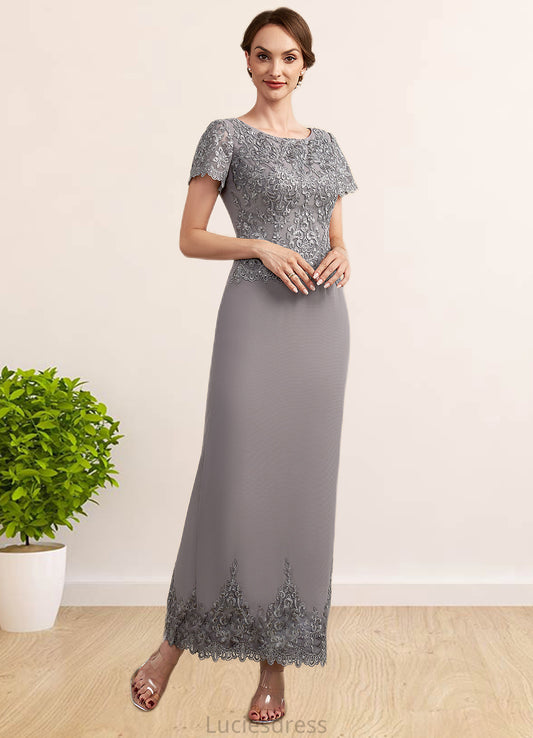 Frida Sheath/Column Scoop Neck Ankle-Length Chiffon Lace Mother of the Bride Dress With Sequins HF126P0014922