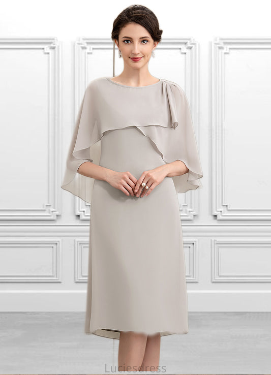 Carolyn A-Line Scoop Neck Knee-Length Chiffon Mother of the Bride Dress HF126P0014935