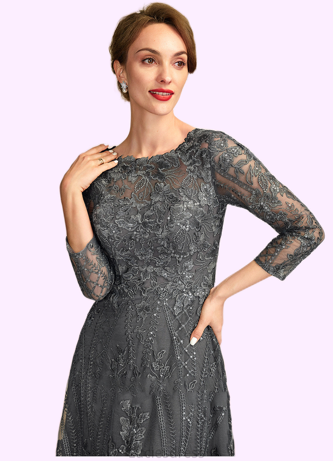 Audrey A-Line Scoop Neck Floor-Length Lace Mother of the Bride Dress With Sequins HF126P0014939