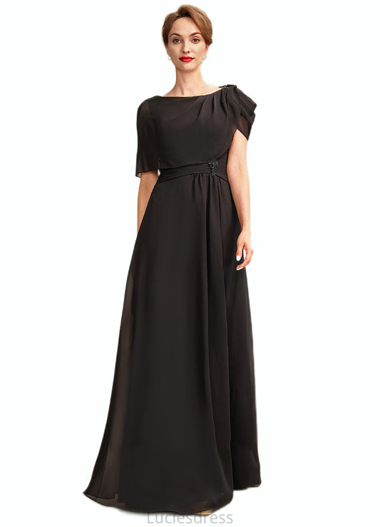 Sara A-Line Scoop Neck Floor-Length Chiffon Mother of the Bride Dress With Ruffle Beading HF126P0014970