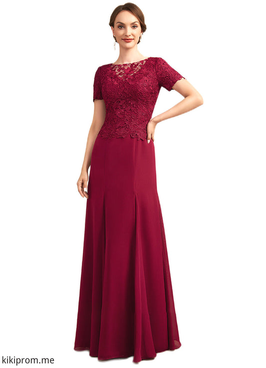 Ayanna Trumpet/Mermaid Scoop Neck Floor-Length Chiffon Lace Mother of the Bride Dress STF126P0014979