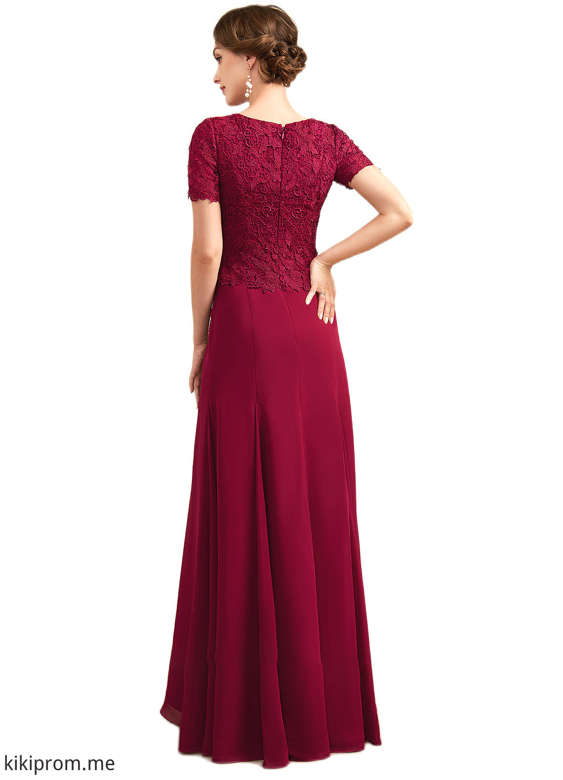 Ayanna Trumpet/Mermaid Scoop Neck Floor-Length Chiffon Lace Mother of the Bride Dress STF126P0014979