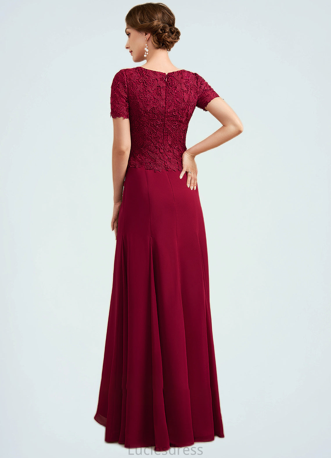 Vera Trumpet/Mermaid Scoop Neck Floor-Length Chiffon Lace Mother of the Bride Dress HF126P0014979