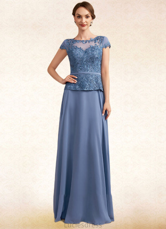 Norma A-Line Scoop Neck Floor-Length Chiffon Lace Mother of the Bride Dress HF126P0014989