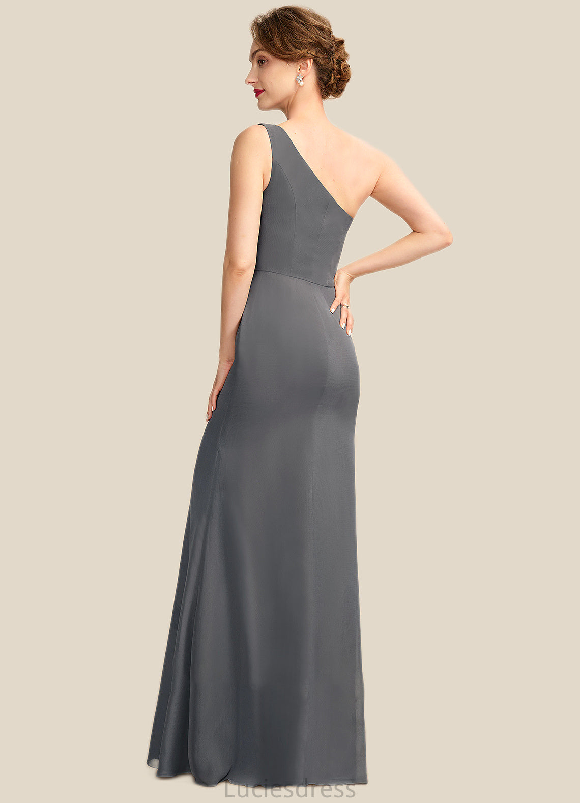 Vera Sheath/Column One-Shoulder Floor-Length Chiffon Mother of the Bride Dress HF126P0014995