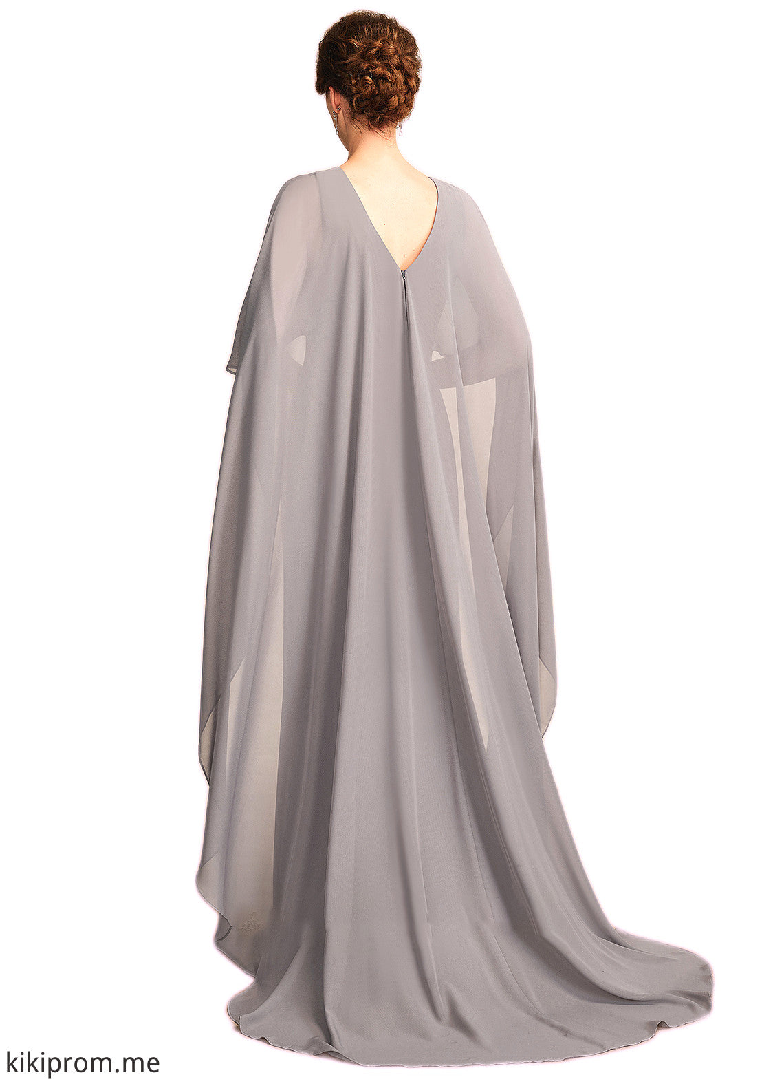 Jeanie Sheath/Column Scoop Neck Sweep Train Chiffon Mother of the Bride Dress With Split Front STF126P0015000