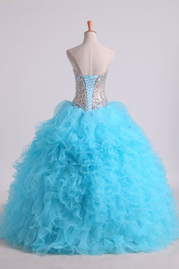 2024 Beaded Bodice Sweetheart Balll Gown Quinceanera Dresses Floor PP79168D