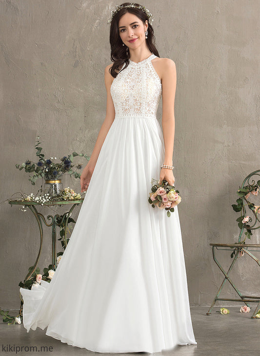 A-Line Lace Erin Floor-Length Dress Wedding Wedding Dresses Chiffon