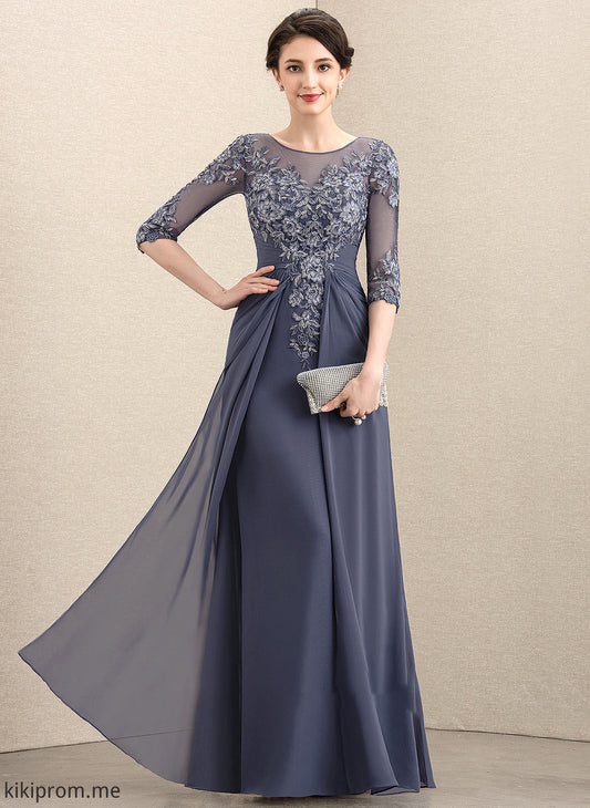 Dress Mother Lace of Scoop the Floor-Length Mother of the Bride Dresses Jean Bride A-Line Neck Chiffon