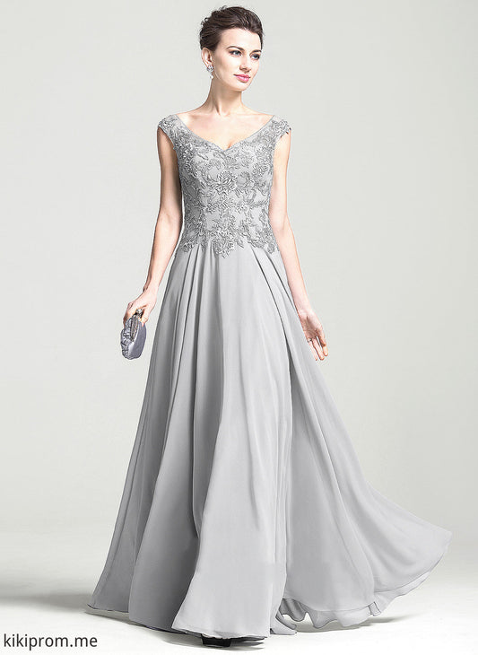 Appliques Mother Dress V-neck of Yasmine Chiffon Bride A-Line With Mother of the Bride Dresses Floor-Length the Lace